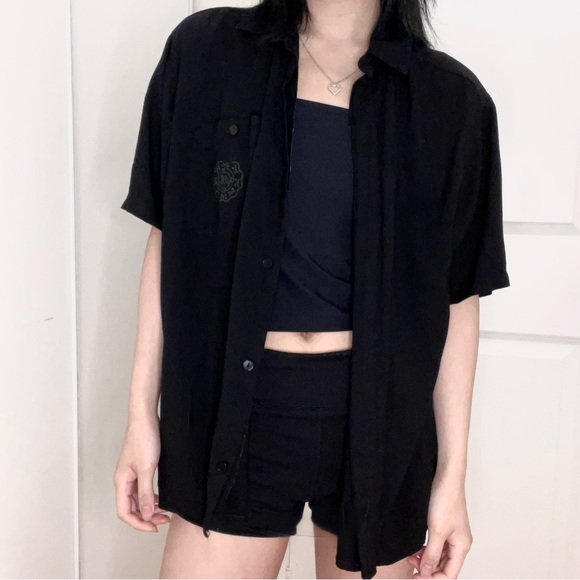 90s Vintage Two Roads Button Up Short Sleeve Shirt - Picture 6 of 6